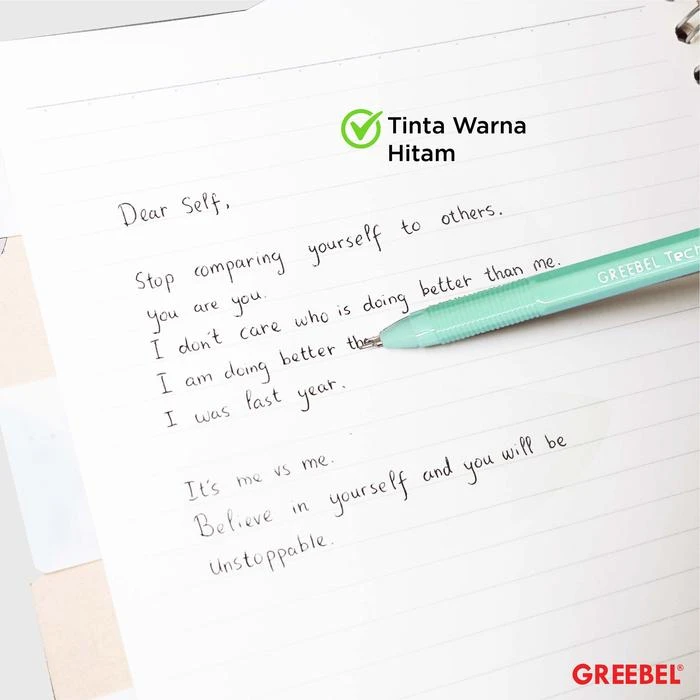 Pulpen Greebel Ballpen Technoline Pastel Ukuran 0.5mm Warna Hitam Body Warna